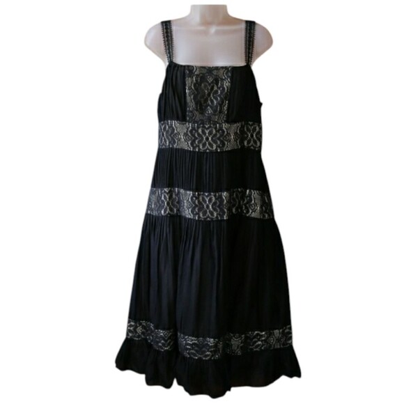 ECI New York Black and White Square Neck Midi Dress Party Guest Dress 12 - Picture 1 of 12